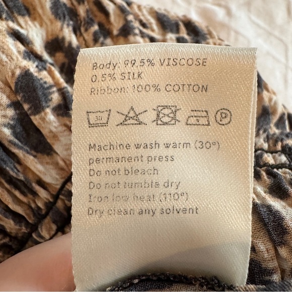 Nanushka Abir Slip Dress Asymmetric Hem in Ocelet Size L Maxi Cocktail Vacation - Picture 16 of 16